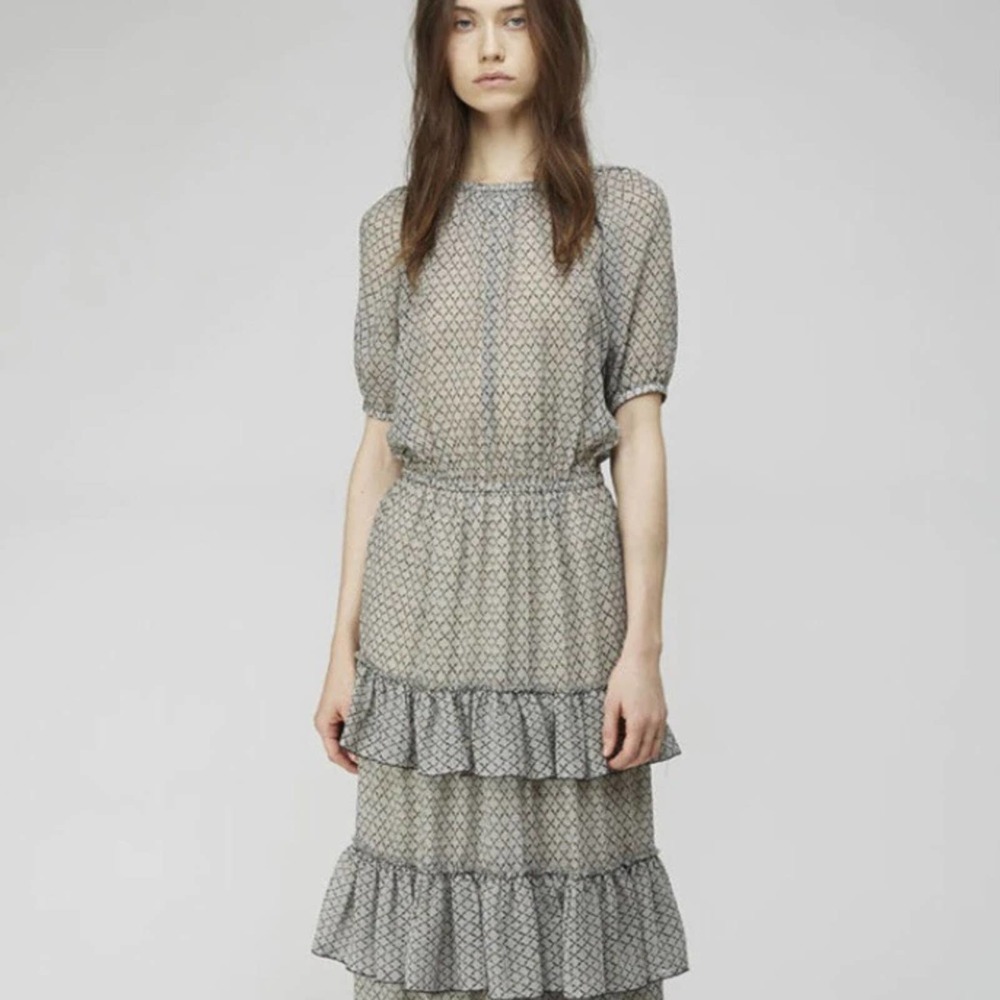 Isabel Marant Gray Patterned Midi Dress